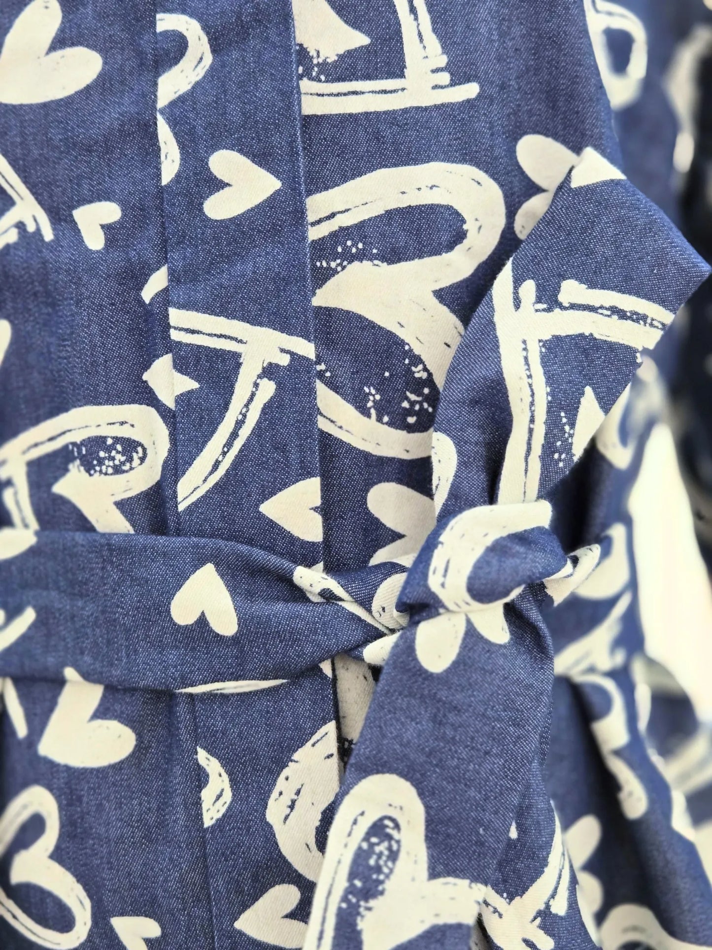 Hearts Printed Dark Denim Dress
