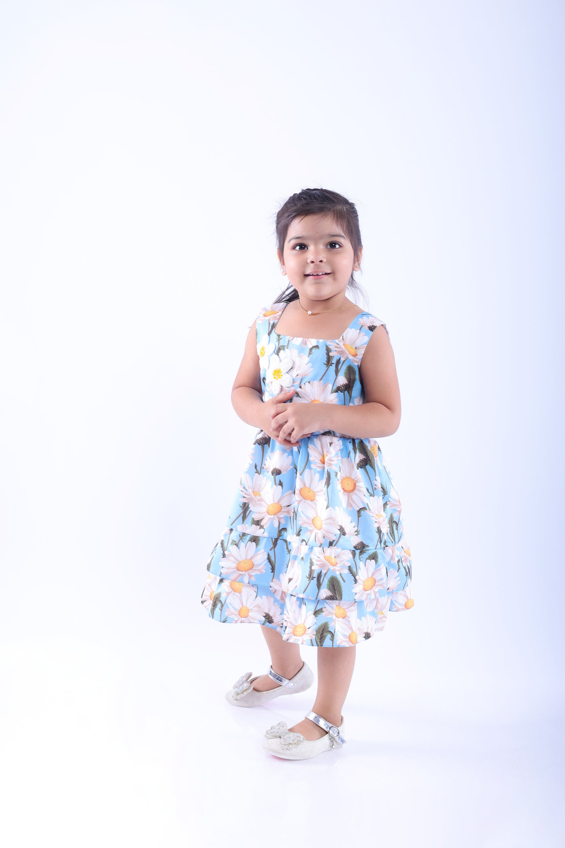 Blue and White Daisy Dress