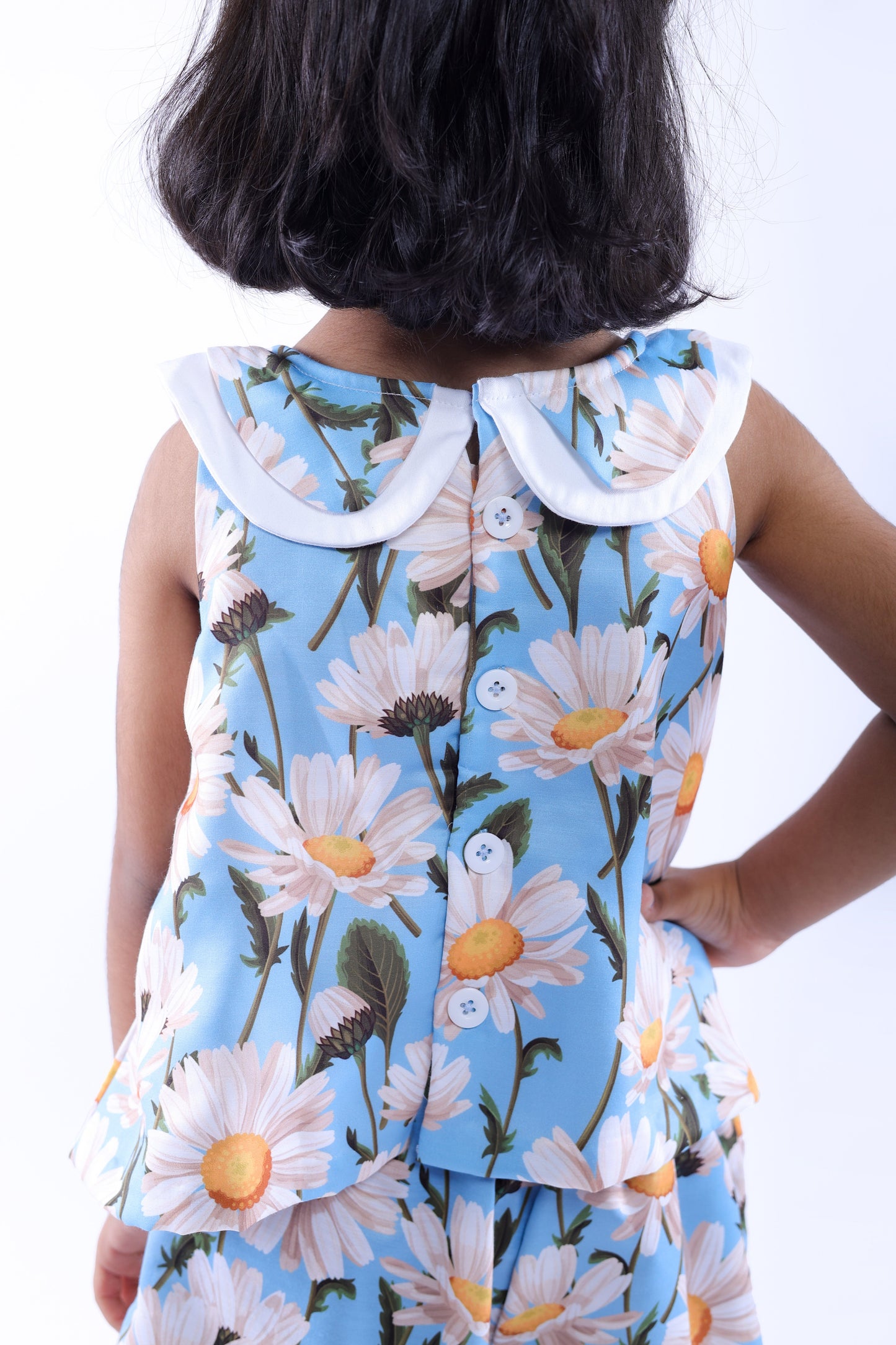 Blue and White Daisy Top and Shorts