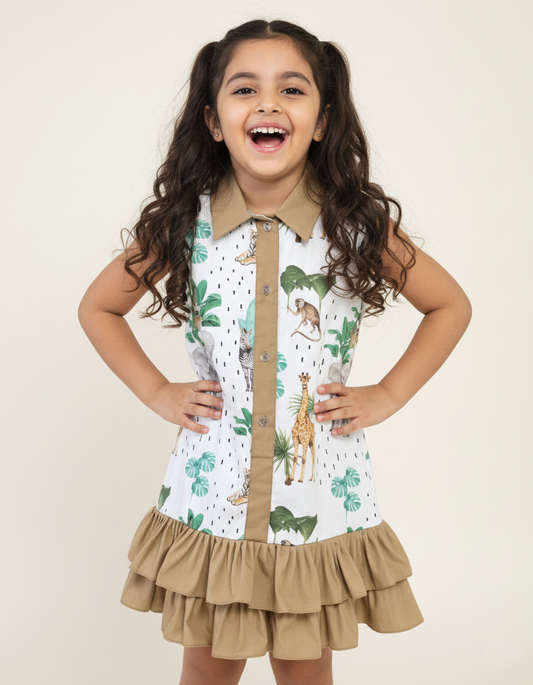Wild Adventures Cotton Safari Dress