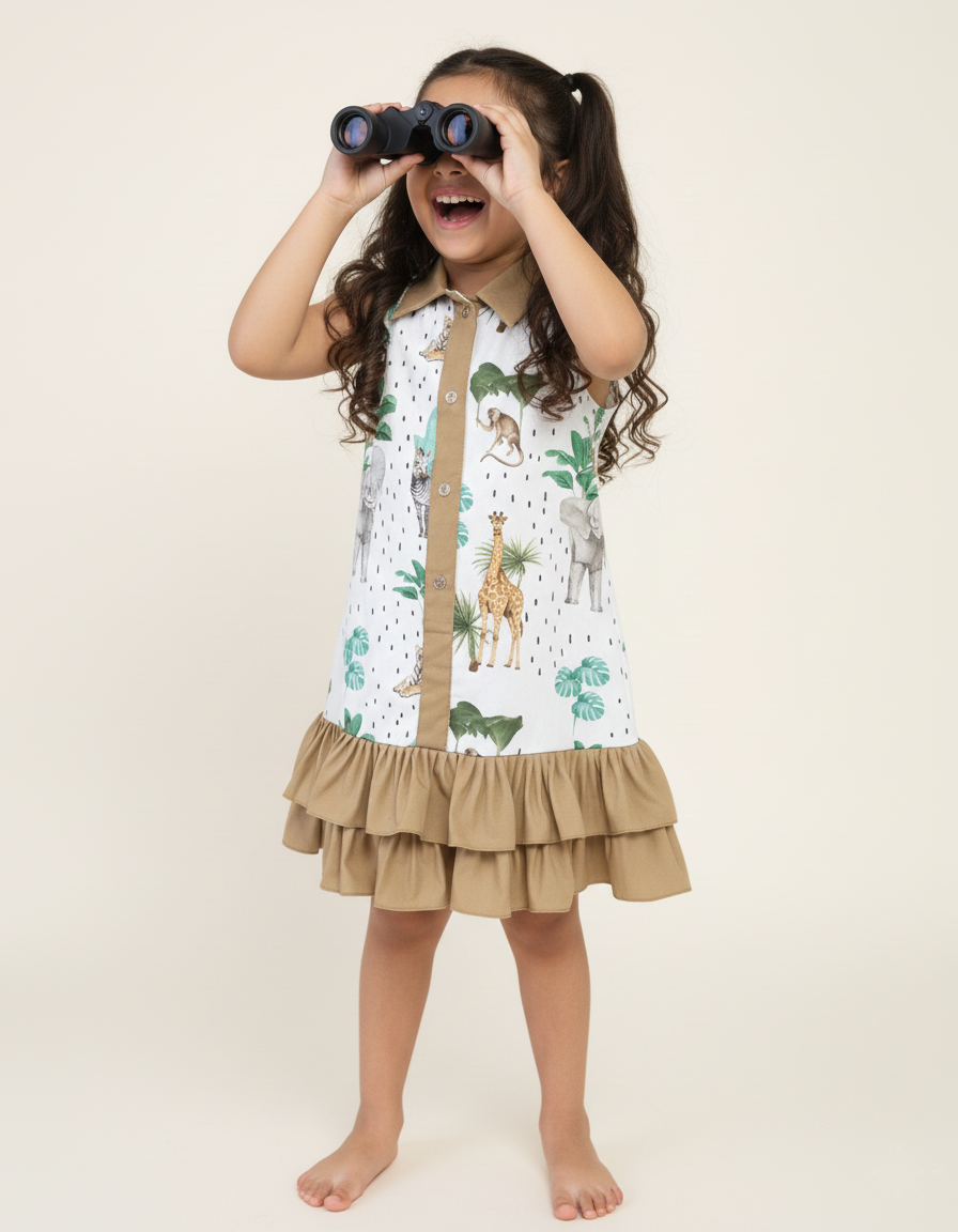 Wild Adventures Cotton Safari Dress