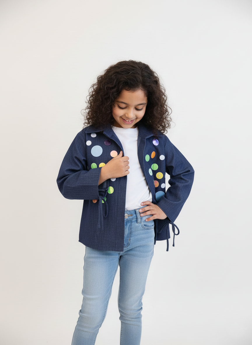 Sequence Embroidered Dark Denim Jacket