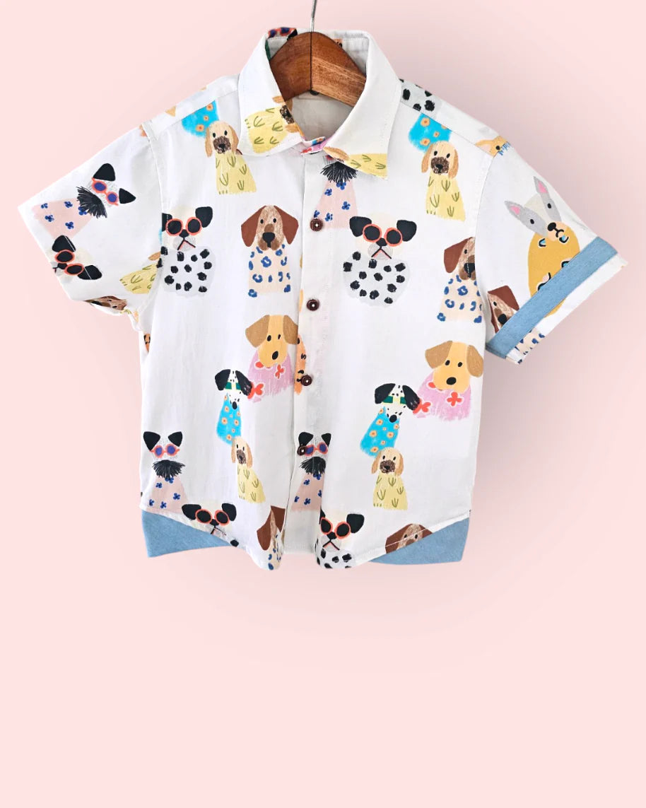 Puppy Parade Boys Cotton Shirt