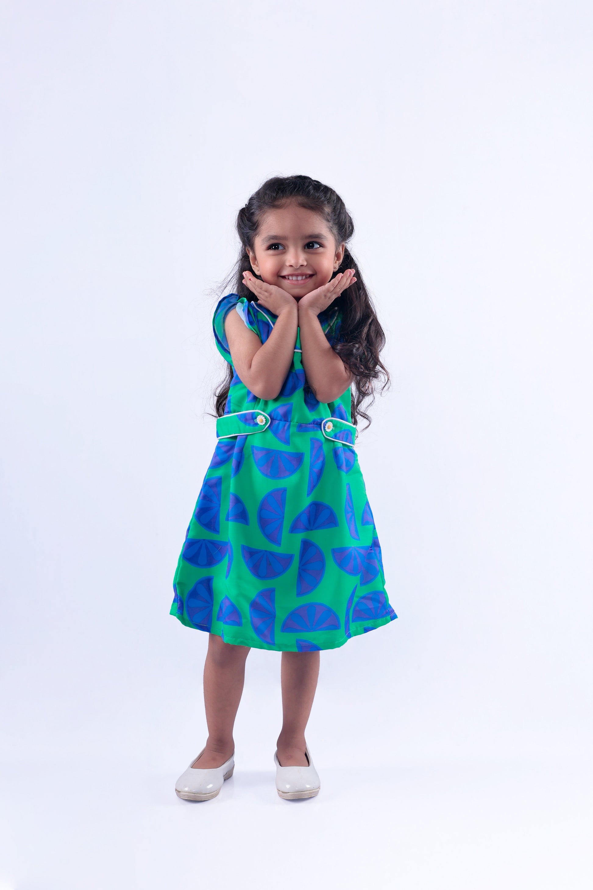 Blue and Green Lemon Dress