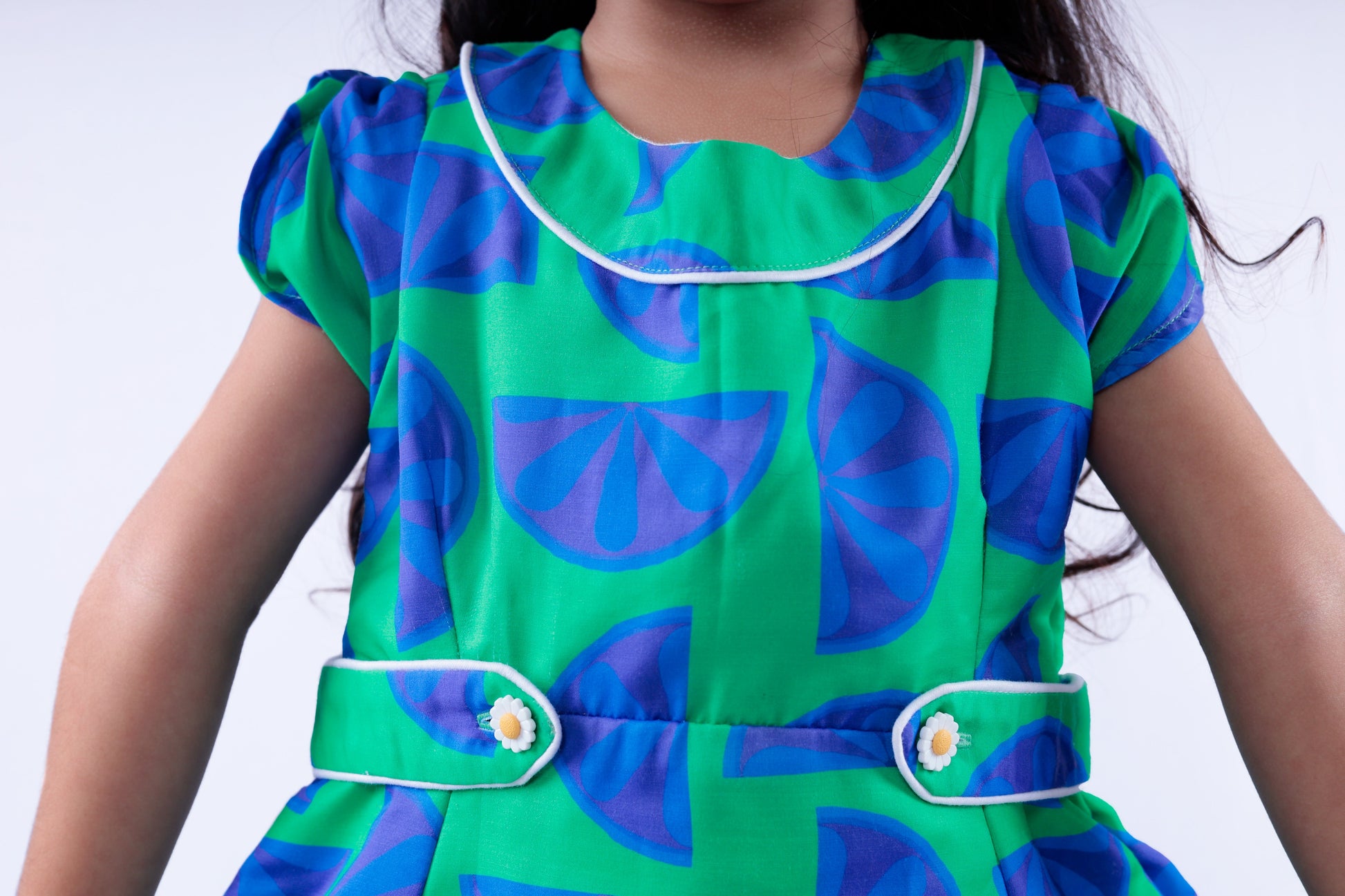 Blue and Green Lemon Dress